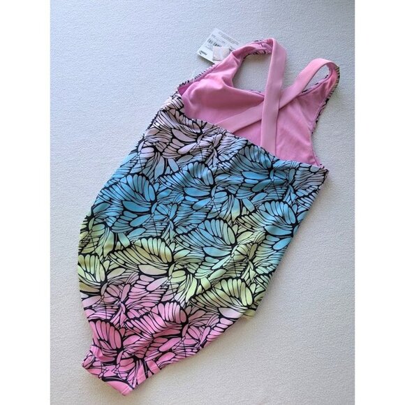 PUMA Swimsuit Girl's Size Large One Piece Crossback Butterfly Summer Beach NEW - Picture 4 of 6